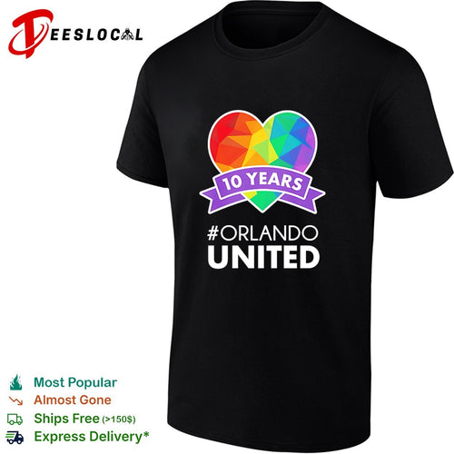 10 Years Orlando United Heart Rainbow Support shirt