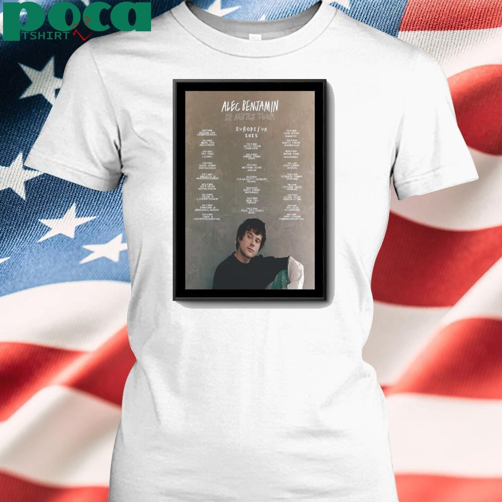 12 Notes EU UK Tour 2025 Alec Benjamin Poster shirt