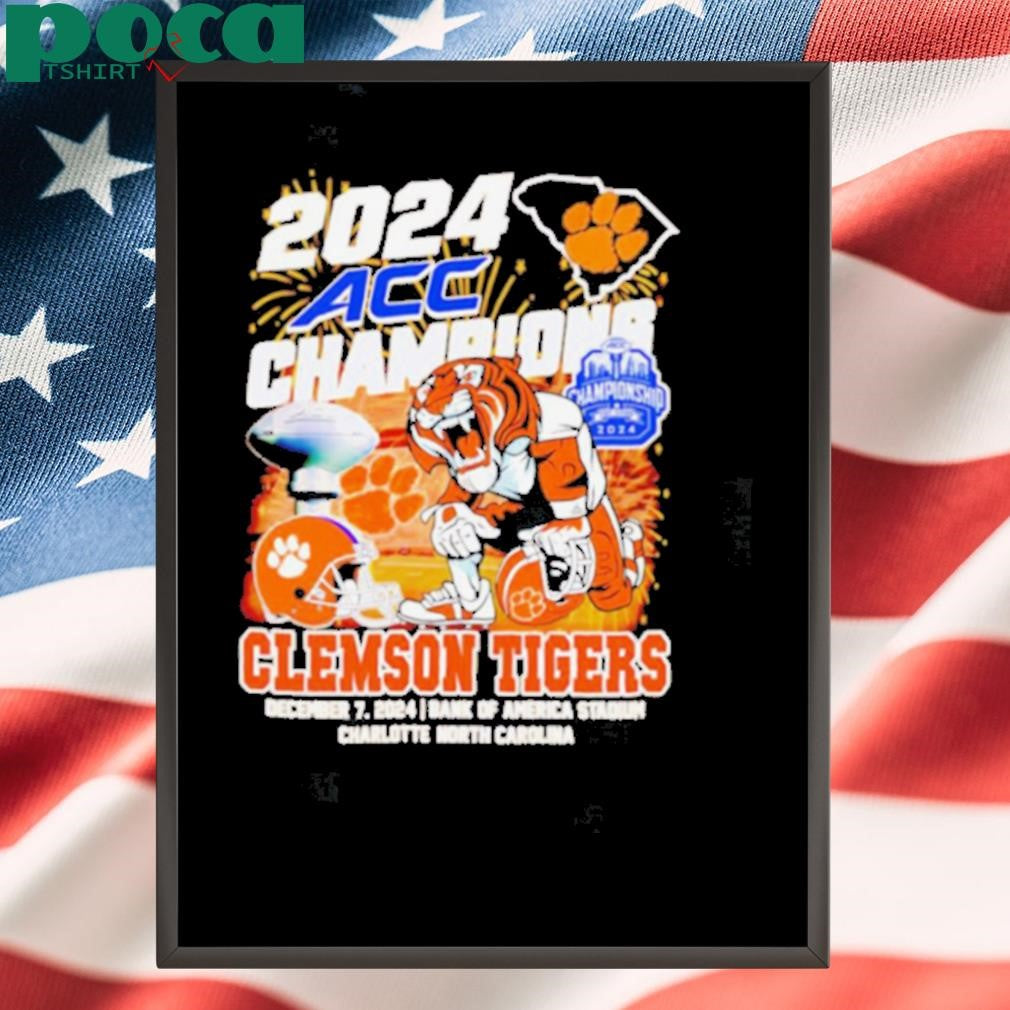 2024 ACC Champions Clemson Tigers football mascot shirt