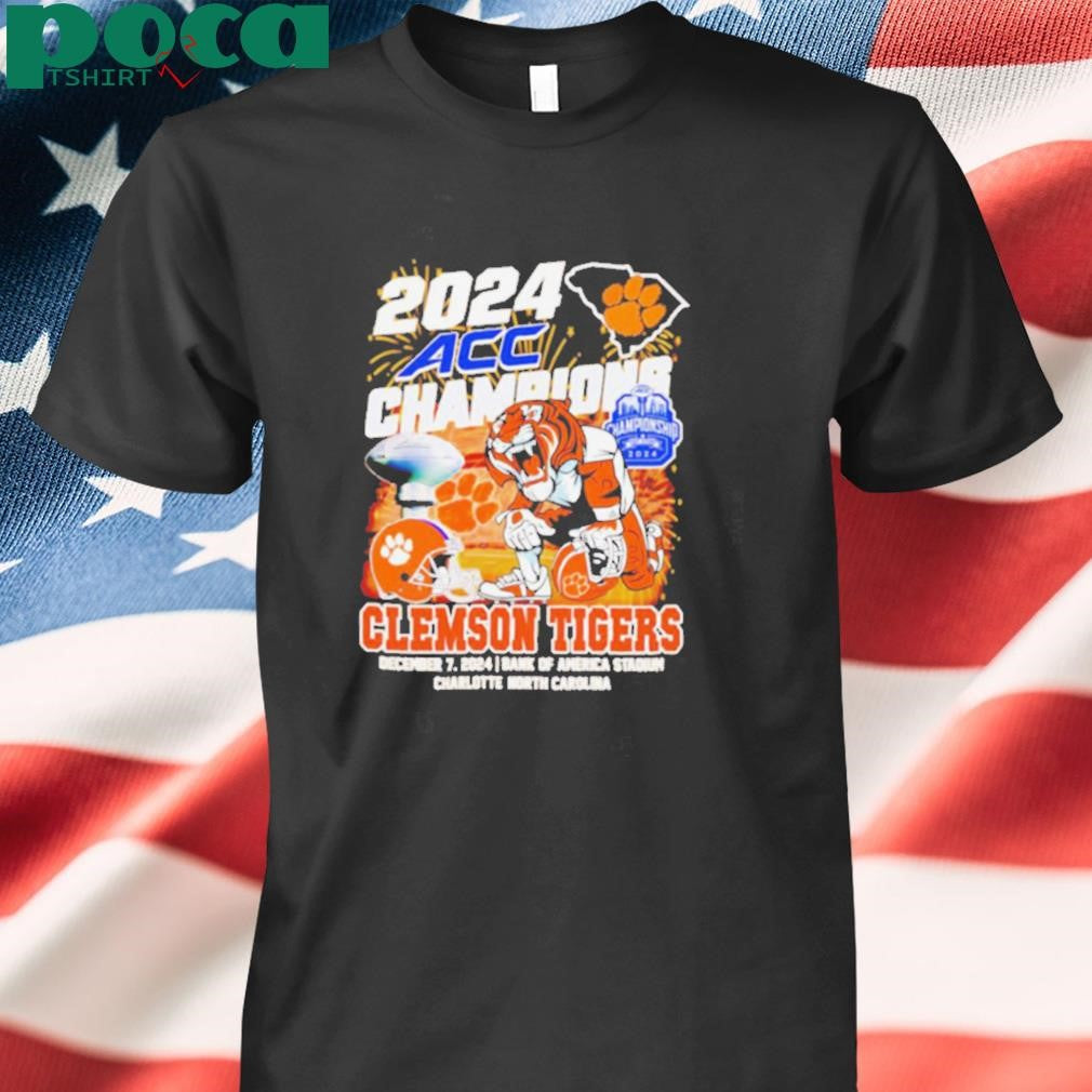 2024 ACC Champions Clemson Tigers football mascot shirt