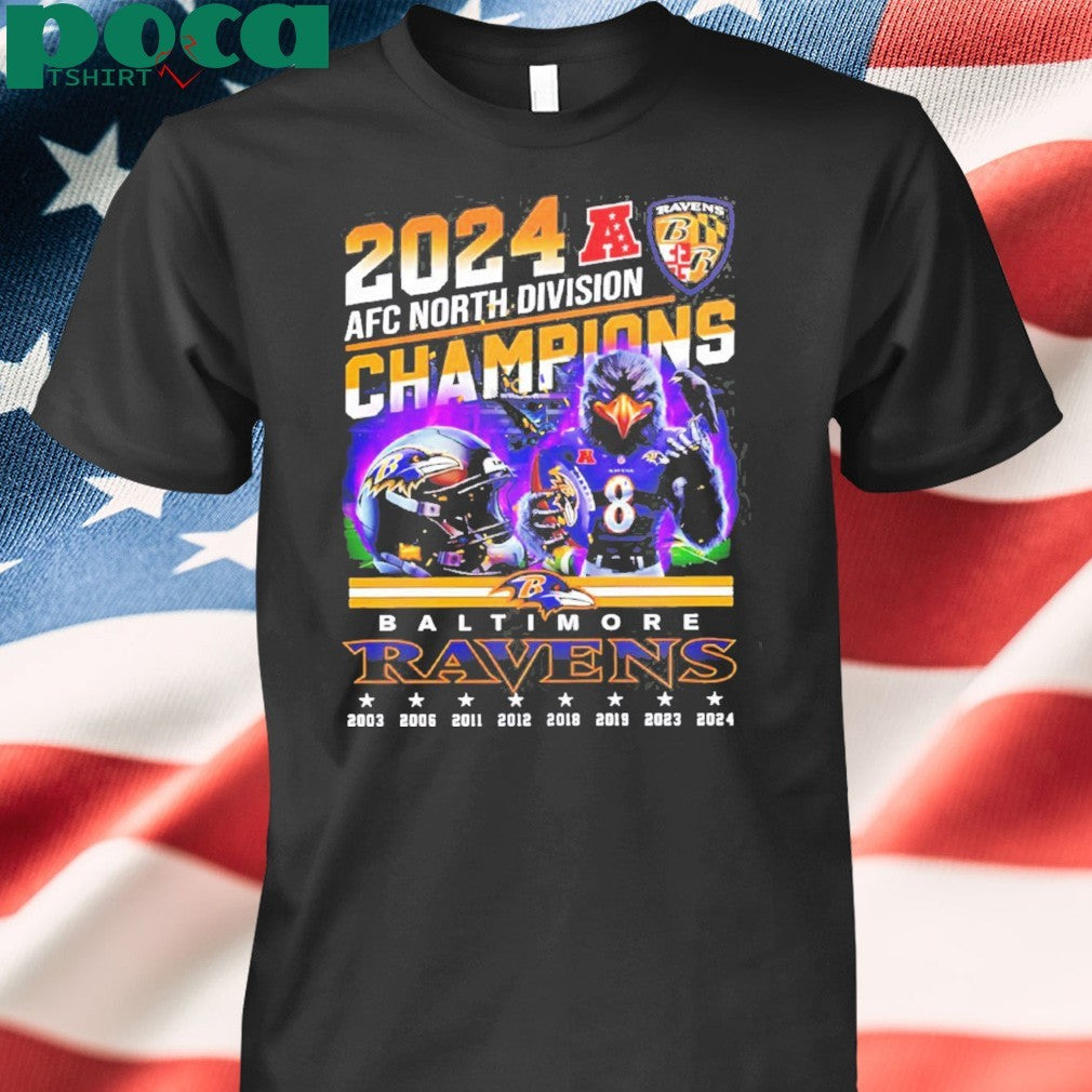 2024 AFC North Division Champions Baltimore Ravens Mascot Shirt