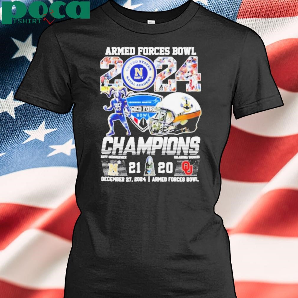 2024 Armed Forces Bowl Champions Navy Midshipmen score helmet shirt