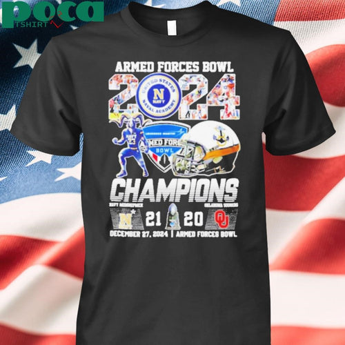 2024 Armed Forces Bowl Champions Navy Midshipmen score helmet shirt