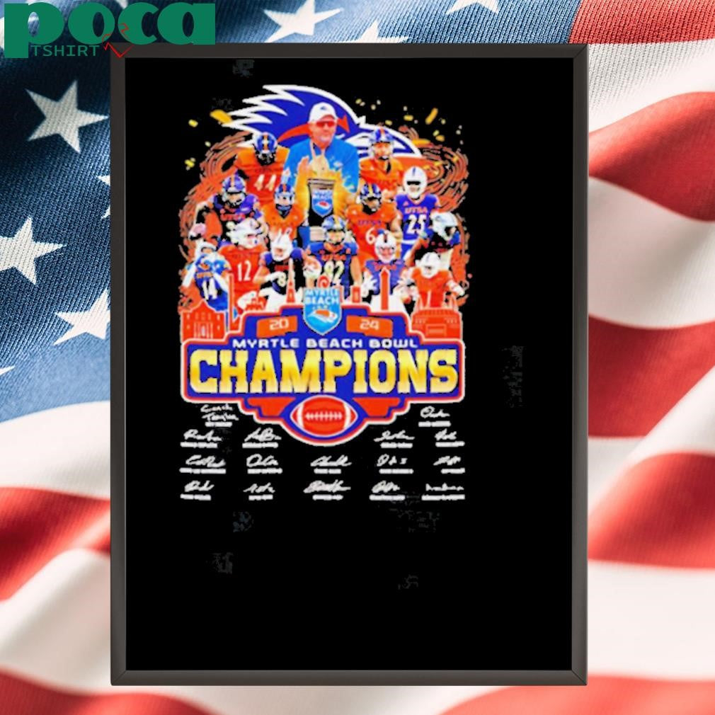 2024 Myrtle Beach Bowl Champions UTSA Roadrunners players signatures shirt