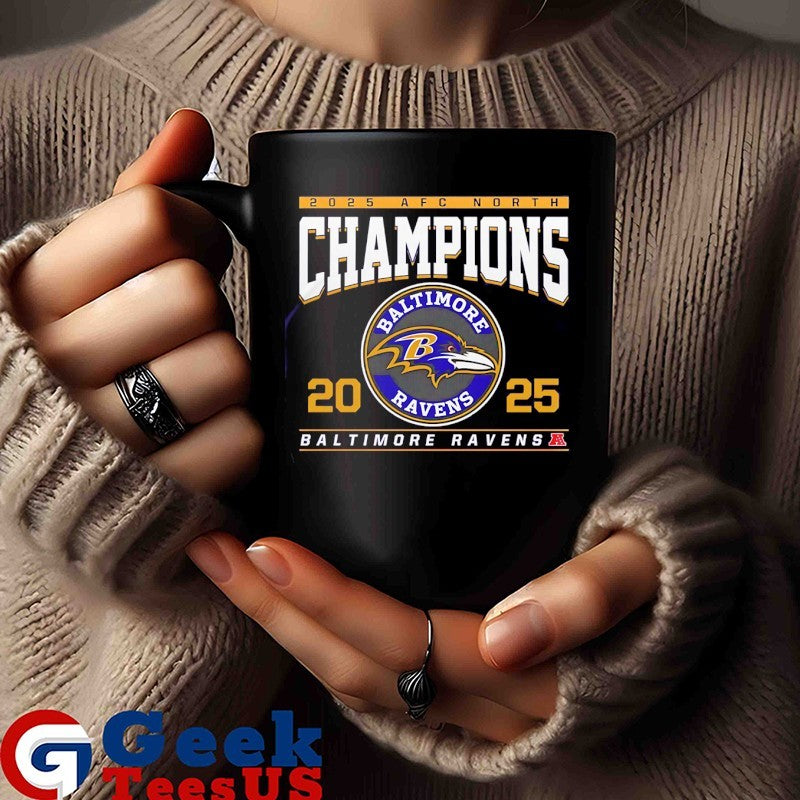2025 AFC North Division Champions Baltimore Ravens logo T-shirt