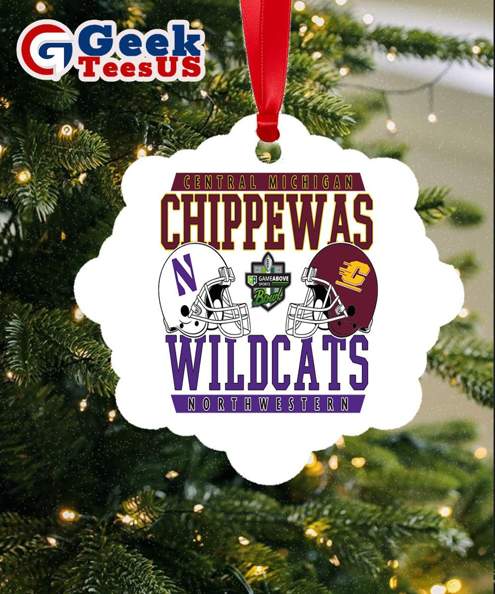 2025 GameAbove Sports Bowl Northwestern Wildcats vs Central Michigan Chippewas Central Michigan h2h Ornament