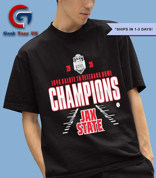 2025 IS4S Salute to Veterans Bowl Jacksonville State Gamecocks logo T-shirt