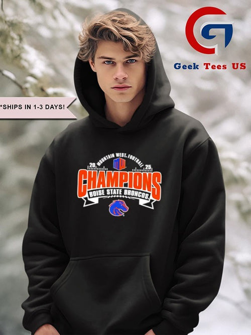 2025 Mountain West Conference Champions Boise State Broncos Locker Room logo shirt