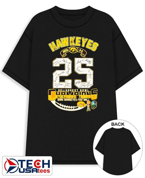 2025 Reliaquest Bowl Champions Iowa Hawkeyes player signatures shirt