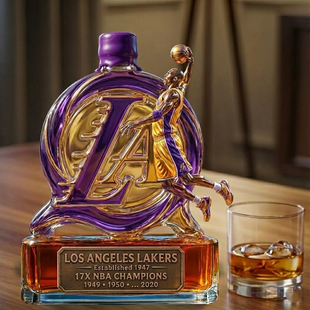 Los Angeles Lakers Whiskey Bottle – NBA 3D Dunking Player Tribute Decanter