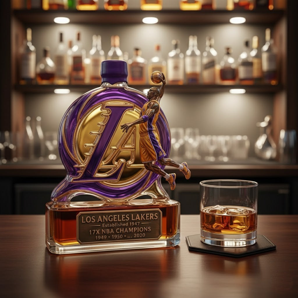 Los Angeles Lakers Whiskey Bottle – NBA 3D Dunking Player Tribute Decanter