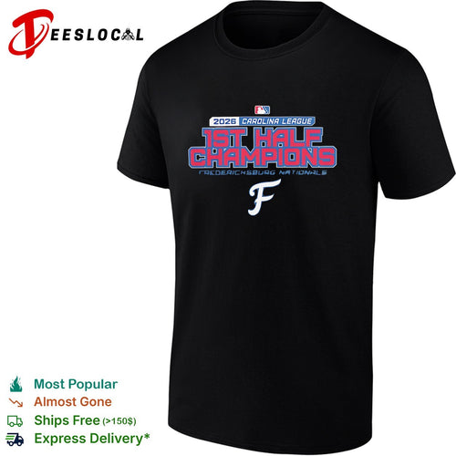 2026 Carolina League 1st Half Champions Fredericksburg Nationals logo shirt