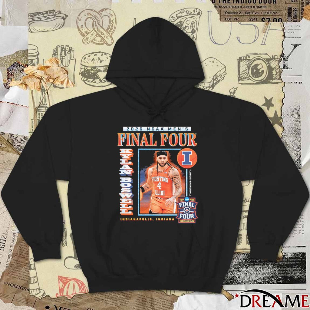Kylan Boswell 2026 NCAA Final Four Illinois Fighting Illini Men’s Basketball Indianapolis t-shirt