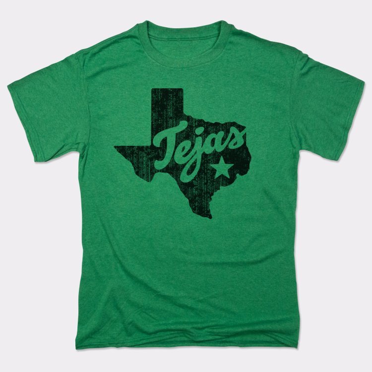 Tejas Texas State Silhouette with Lone Star