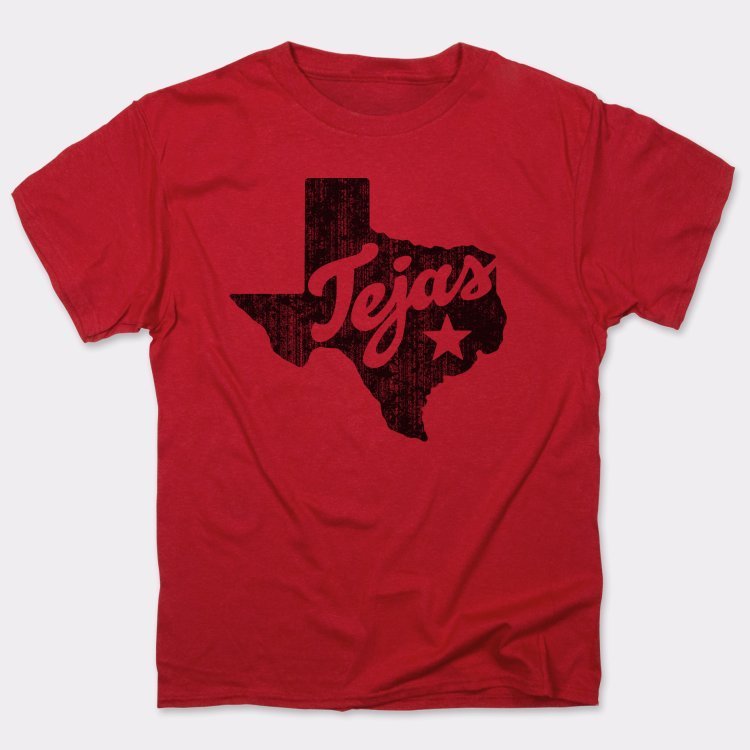 Tejas Texas State Silhouette with Lone Star