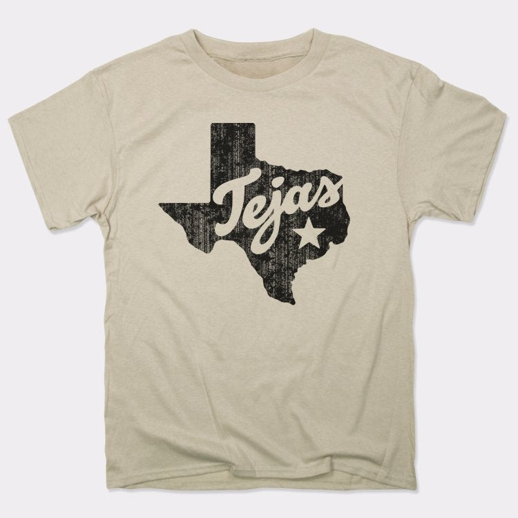 Tejas Texas State Silhouette with Lone Star