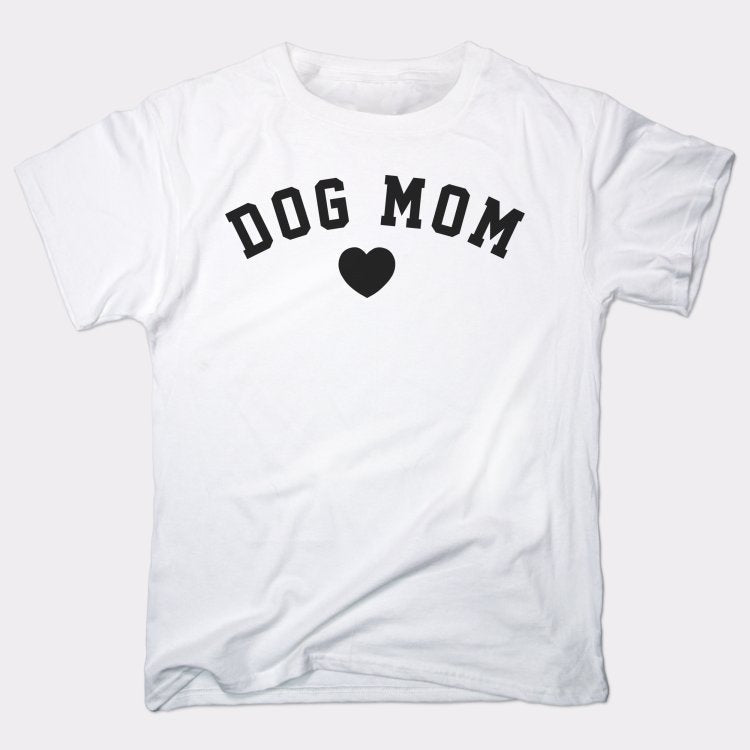 Dog Mom with Heart Varsity Text