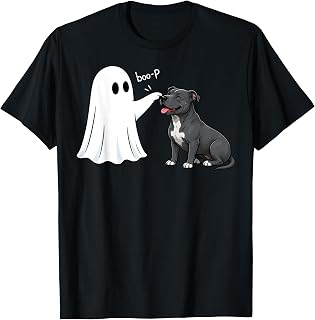 Pit Bull Boo Ghost Nose Boop Halloween Dog Lover Unisex T-shirt, Sweatshirt, Hoodie (1)