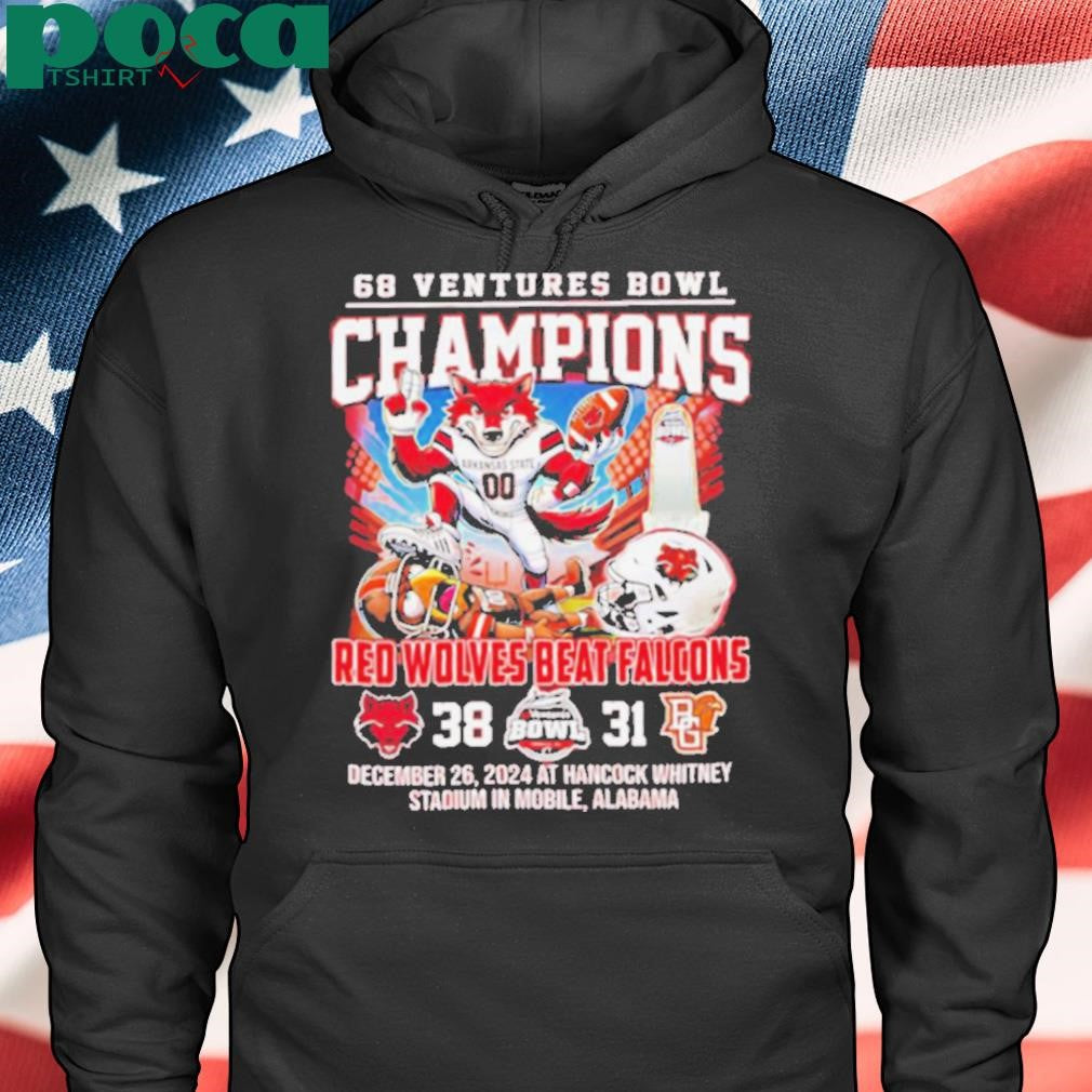 68 Ventures Bowl Champions Red Wolves beat Falcons score mascot shirt