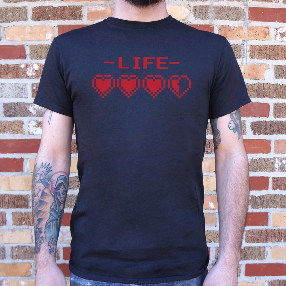 8-Bit Life Hearts Video Game Health Bar