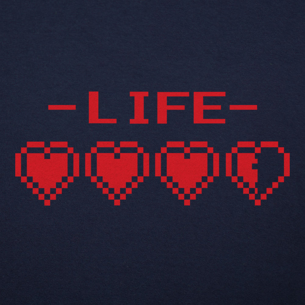 8-Bit Life Hearts Video Game Health Bar
