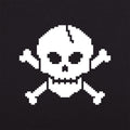 8-Bit Skull and Crossbones Pixel Art