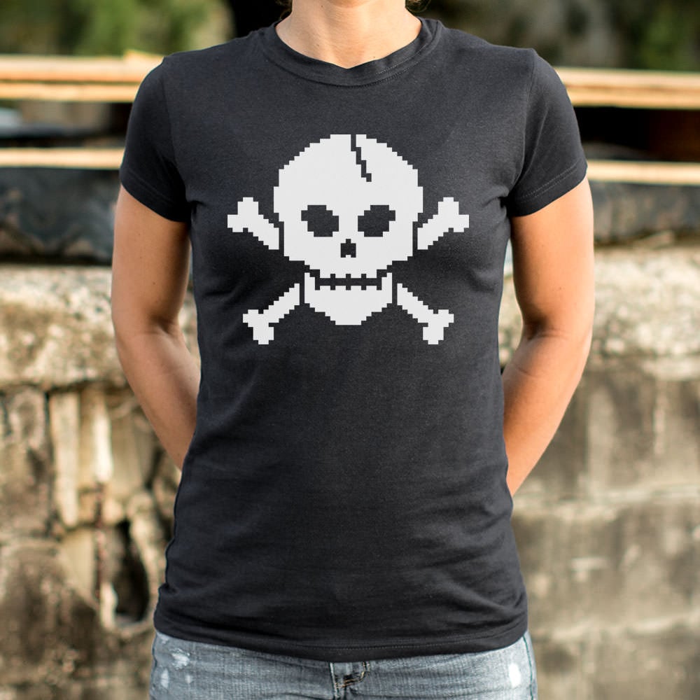 8-Bit Skull and Crossbones Pixel Art