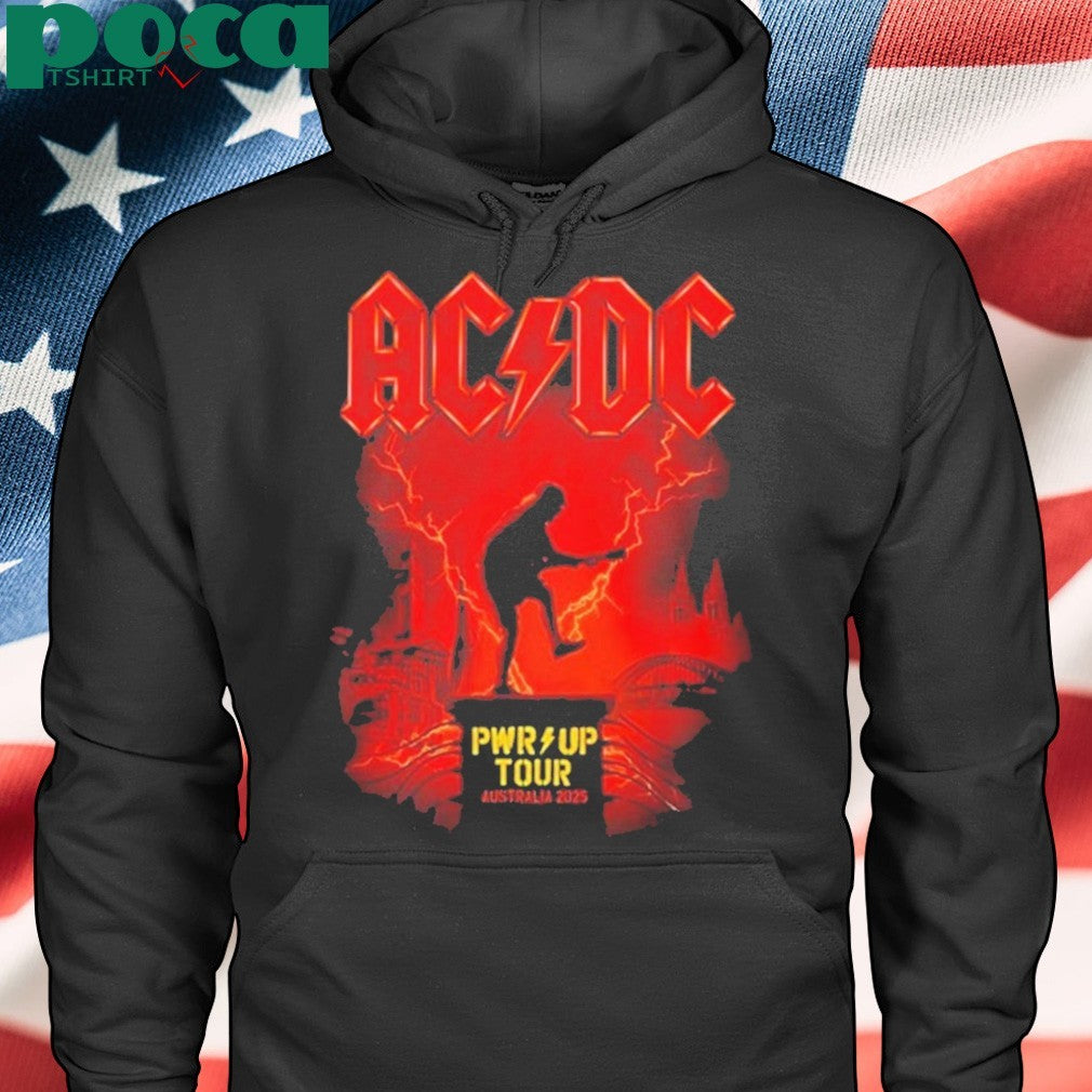 AC DC PWR UP Australia Tour 2025 Merchandise Tee With Dates List For November And December Two Sided Print Unisex T-Shirt