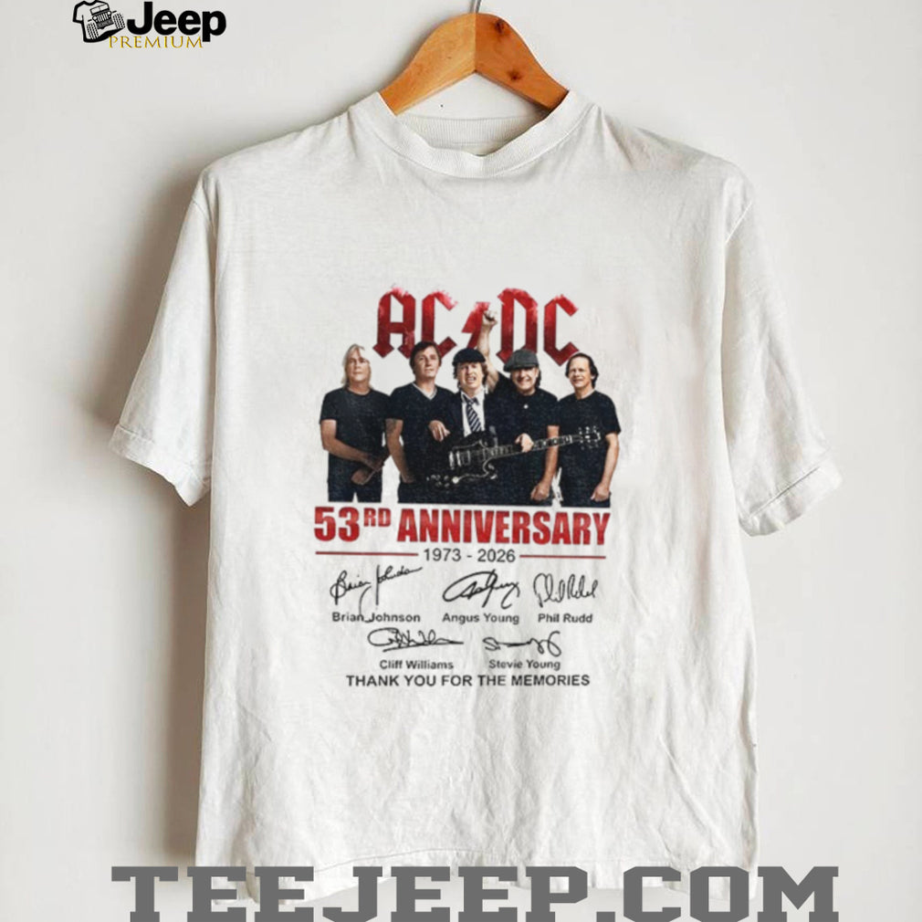 ACDC 53 Years 1973 2026 Rock Band Signature shirt