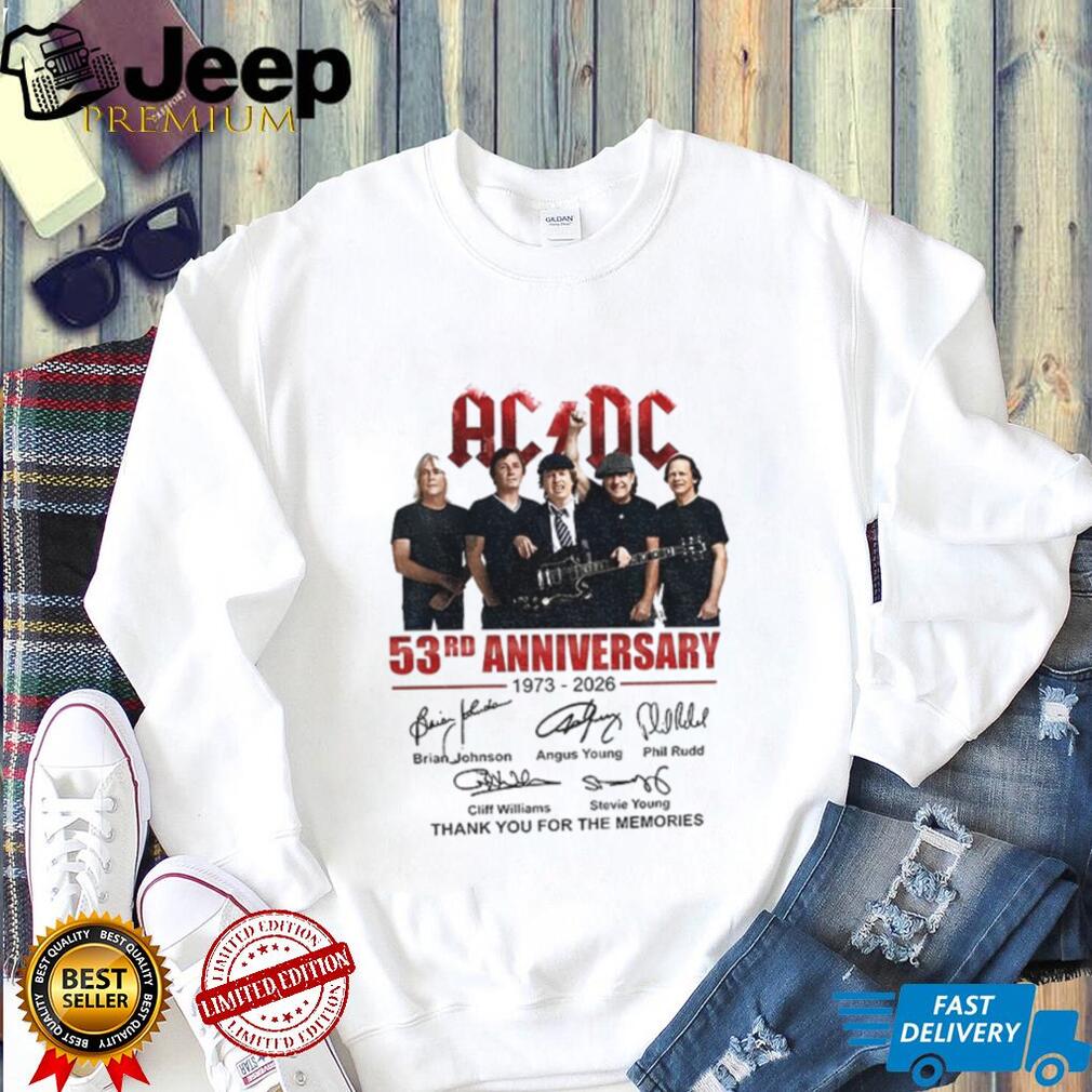 ACDC 53 Years 1973 2026 Rock Band Signature shirt