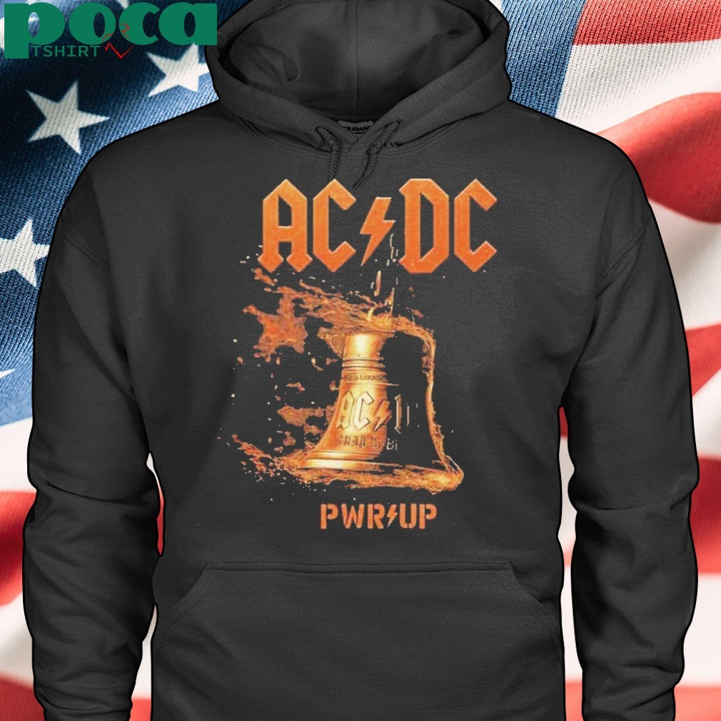 ACDC Hells Bells Lightning Tee PWR UP EU Tour 2025 Black Two Sided Print Unisex T-Shirt