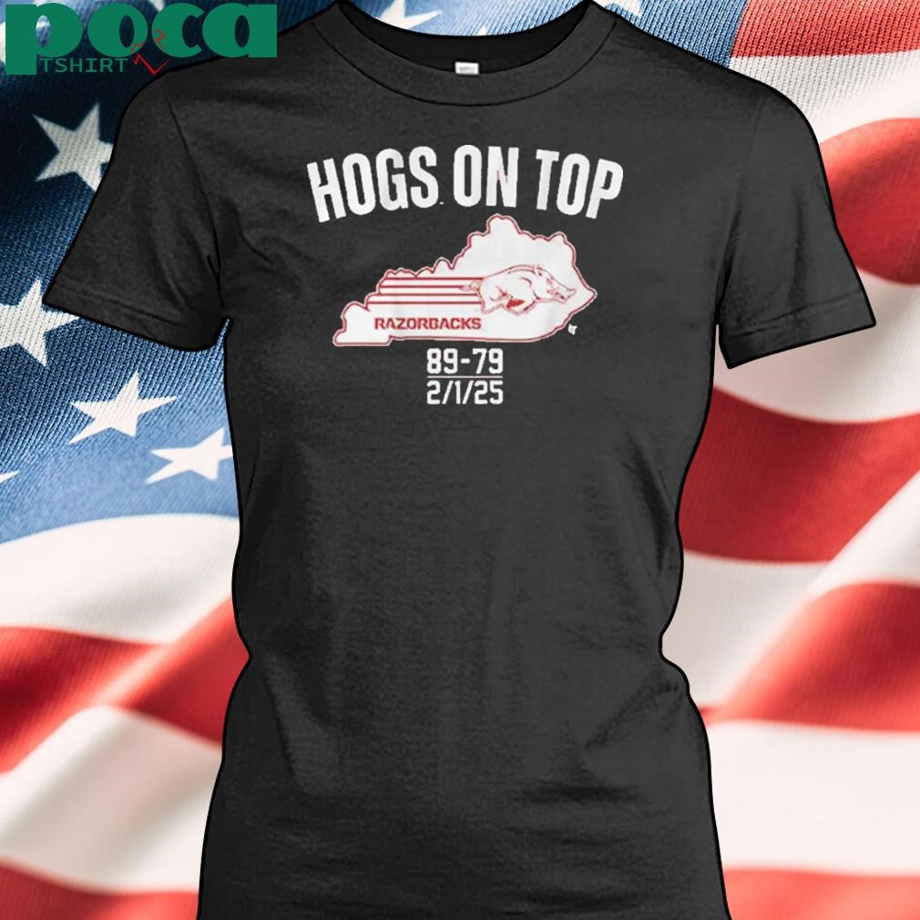 ARKANSAS BASKETBALL HOGS ON TOP OF KENTUCKY SHIRT