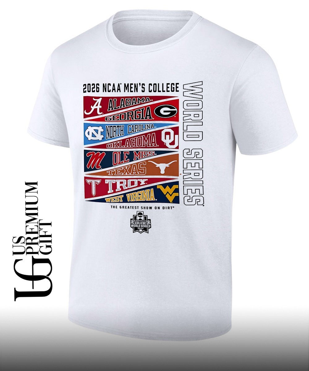 Alabama Georgia North Carolina Oklahoma Ole Miss Texas Troy West Virginia NCAA 2026 Men’s College World Series shirt