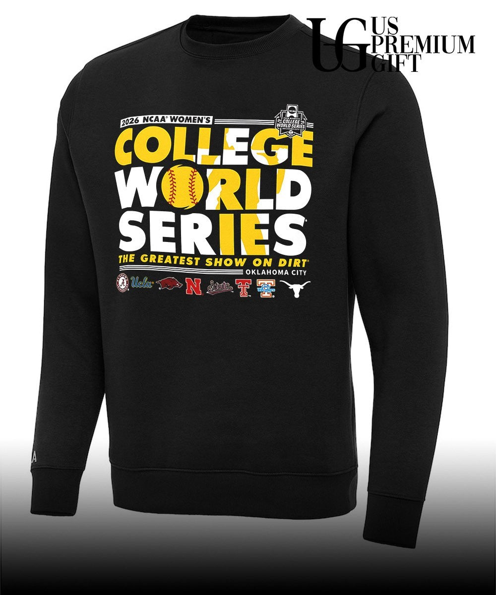 Alabama UCLA Arkansas Nebraska NC State Texas Tech Tennessee Texas 2026 NCAA Women’s College World Series The Greatest Show on Dirt Oklahoma City shirt