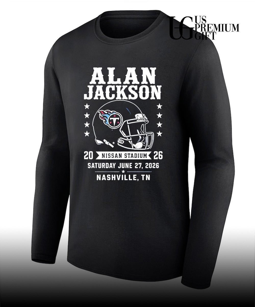Alan Jackson Nissan Stadium Nashville 2026 Concert Tennessee Titans helmet shirt