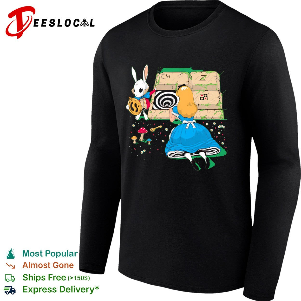 Alice in Wonderland and Ctrl Z shirt