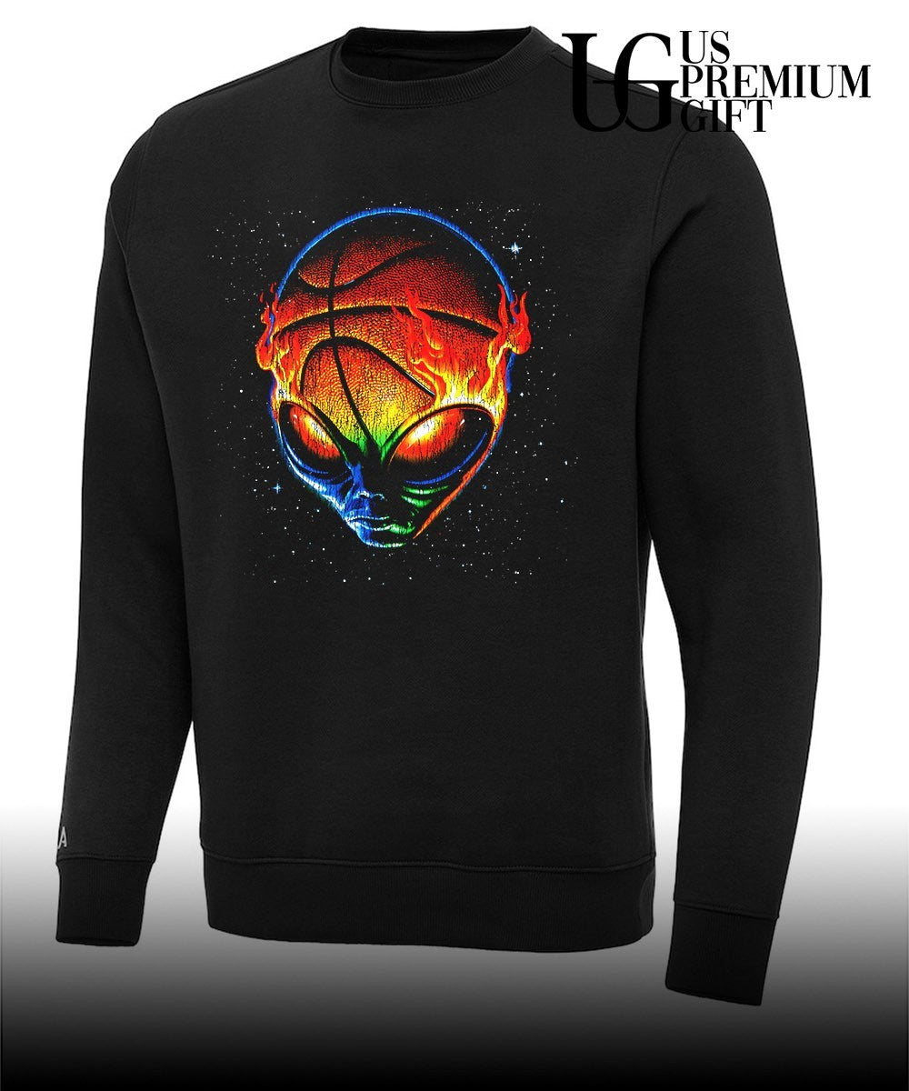 Alien Space Flame print Basketball shirt
