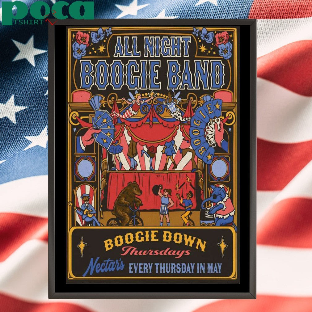 All Night Boogie Band Burlington VT May 29 2025 Poster Shirt