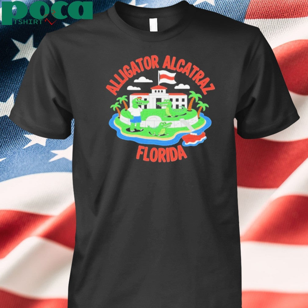 Alligator Alcatraz Florida Prison Island cartoon shirt