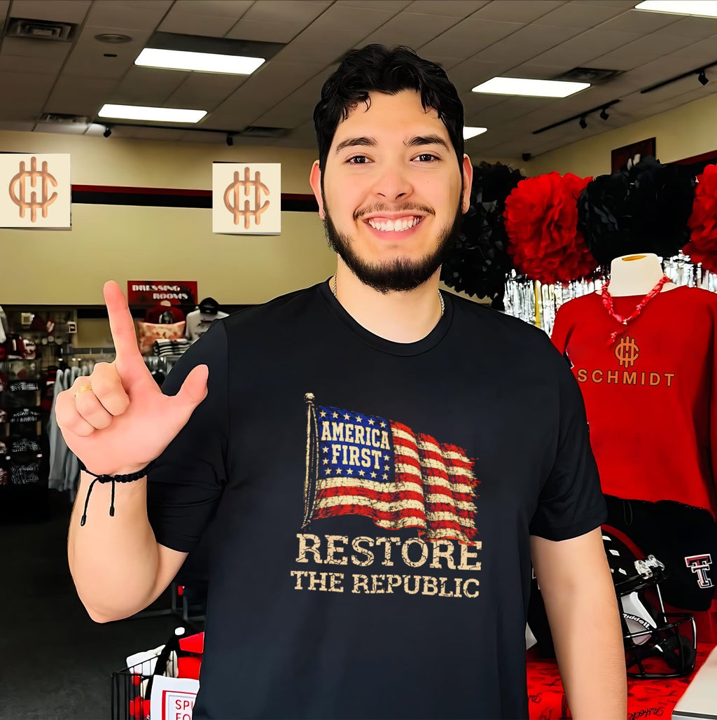 America First Restore the Republic patriotic shirt