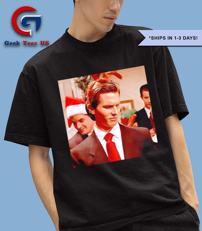 American Psycho with Christmas shirt
