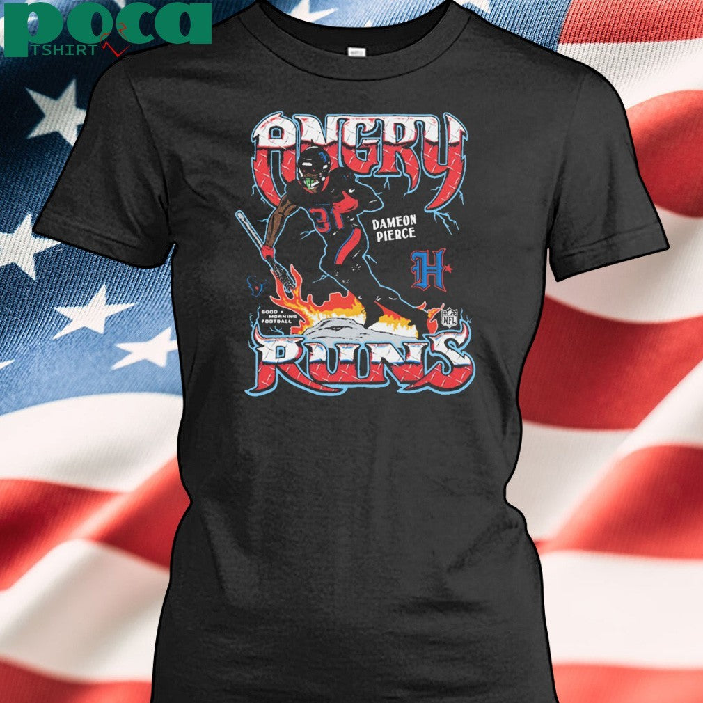 Angry Runs 2024 Texans Dameon Pierce T-Shirt