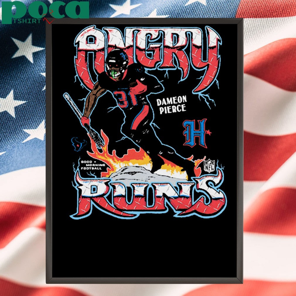 Angry Runs 2024 Texans Dameon Pierce T-Shirt