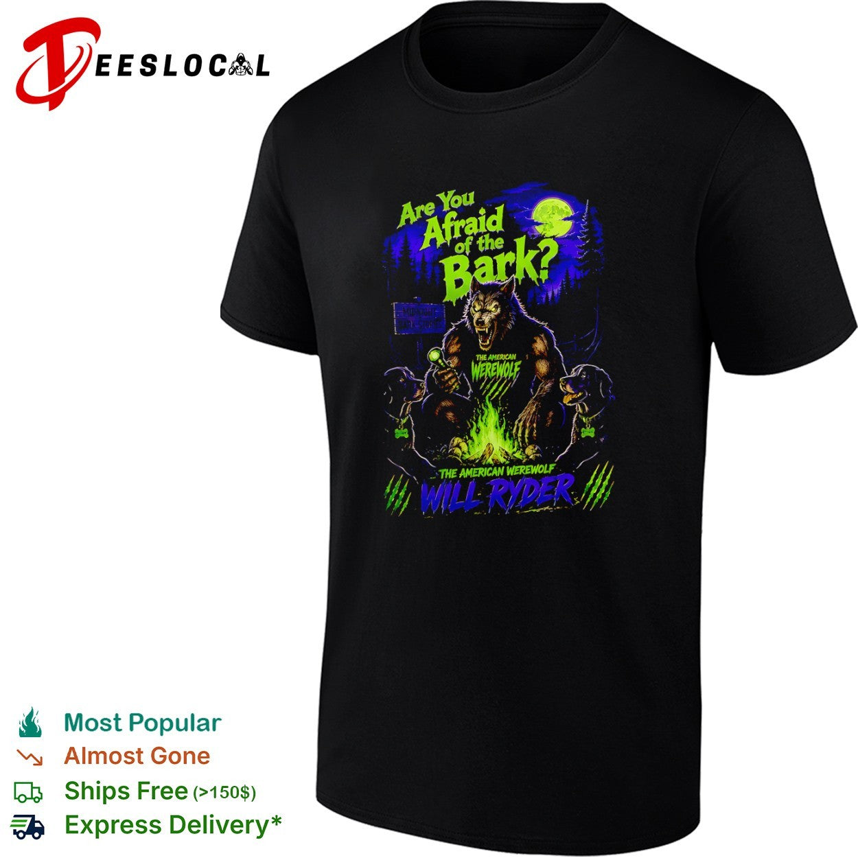 Are You Afraid of the Bark Will Ryder The American Werewolf Midnight Bark Stories shirt