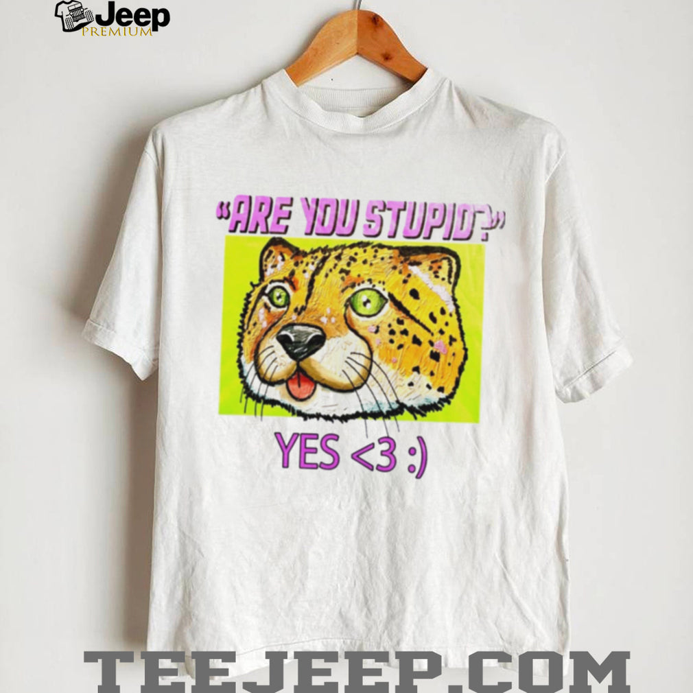 Are You Stupid Yes Cheetah cat funny shirt