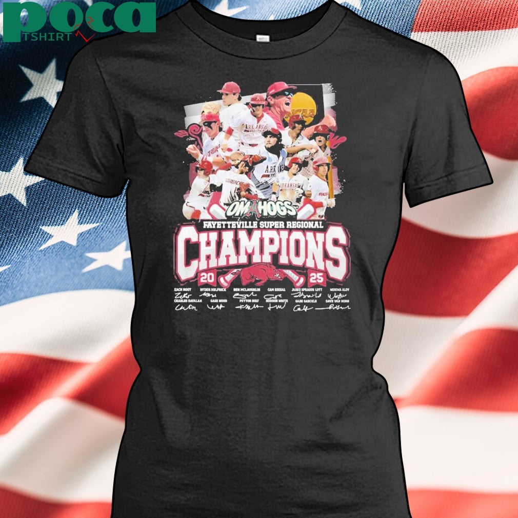 Arkansas Razorback Omahogs Fayetteville Super Regional Champions 2025 Shirt