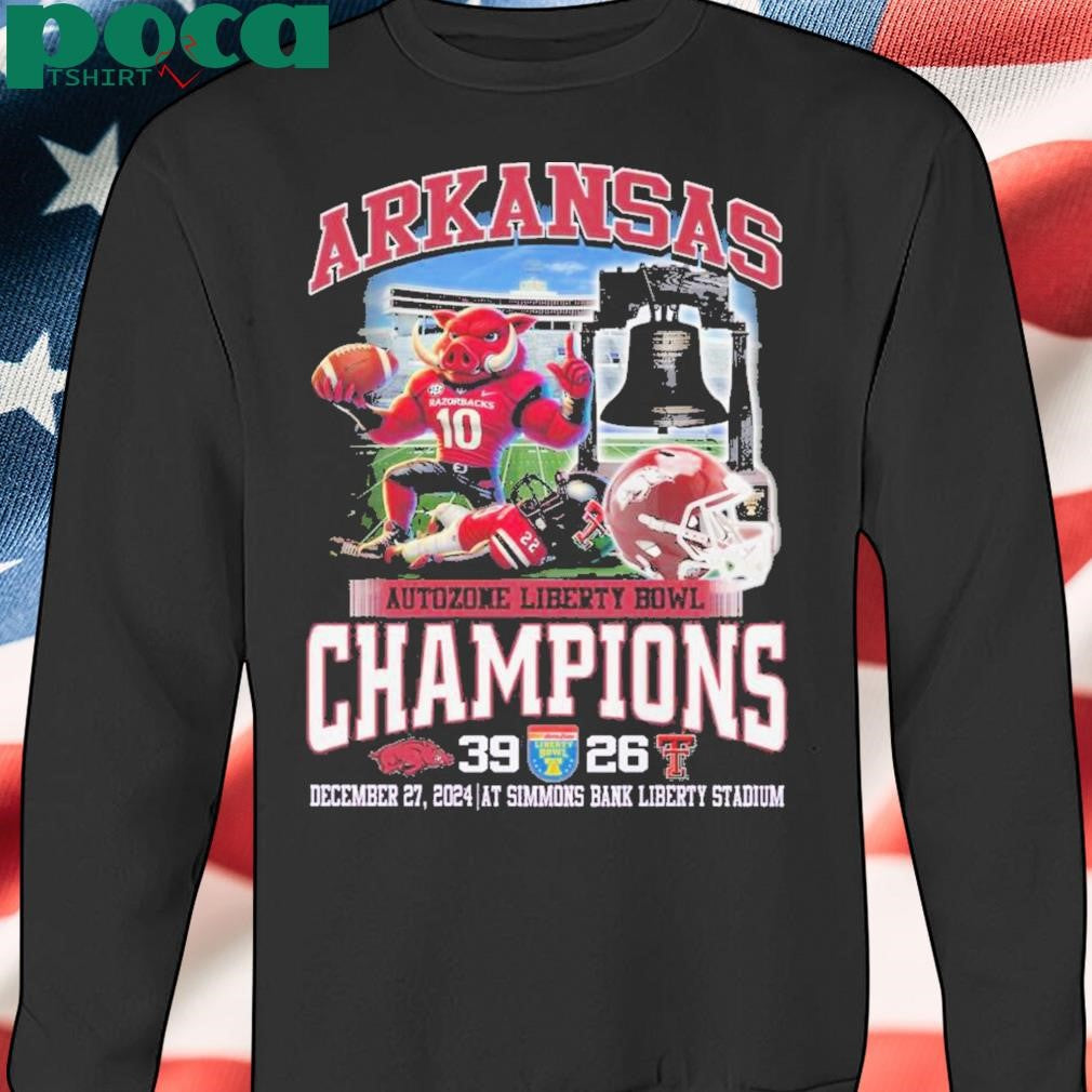 Arkansas Razorbacks Autozone Liberty Bowl Champions 2024 Fan T-Shirt