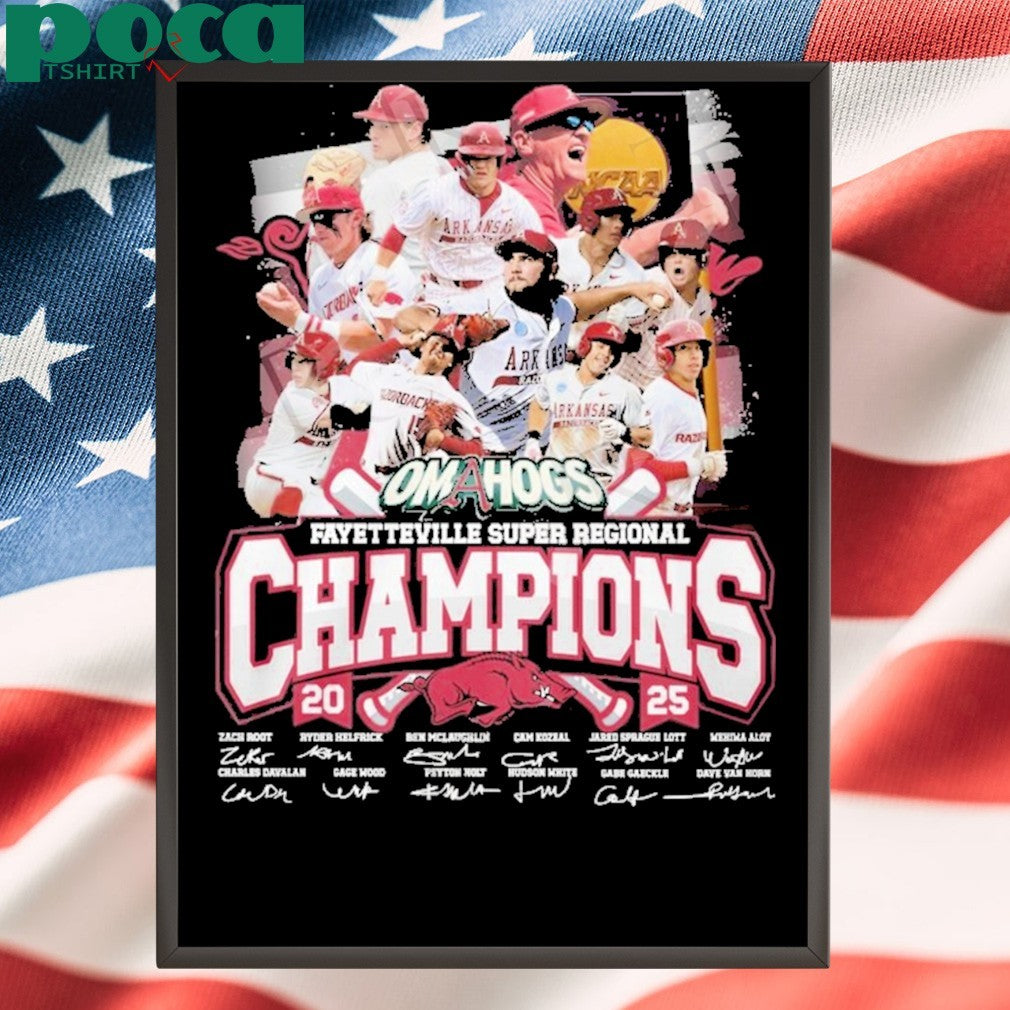 Arkansas Razorbacks Omahogs Fayetteville Super Regional Champions 2025 T-Shirt