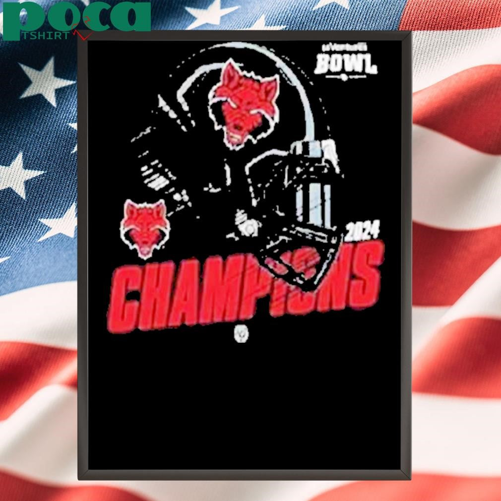 Arkansas State Red Wolves Football 68 Ventures Bowl Champions 2024 Helmet Logo Ncaaf Bowl Games 2024-2025 Shirt