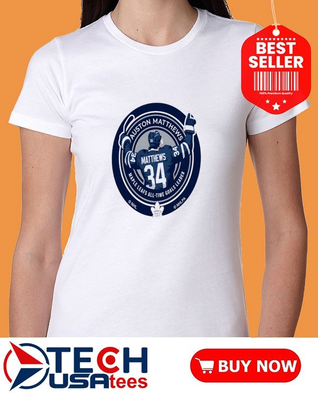 Auston Matthews 2025 Toronto Maple Leafs All Time Goals Leader shirt